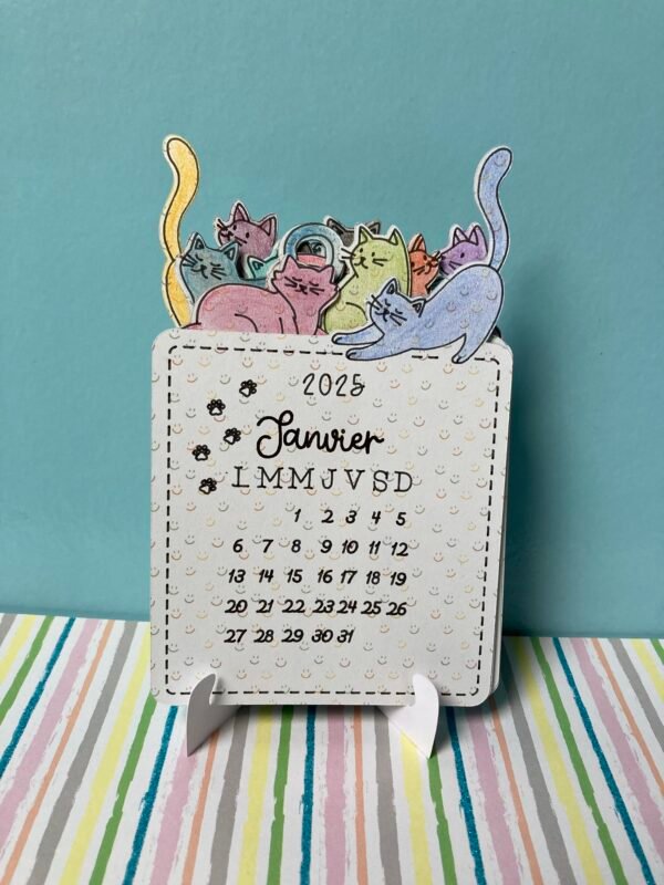 Calendrier 2025 « Chat en couleur ».