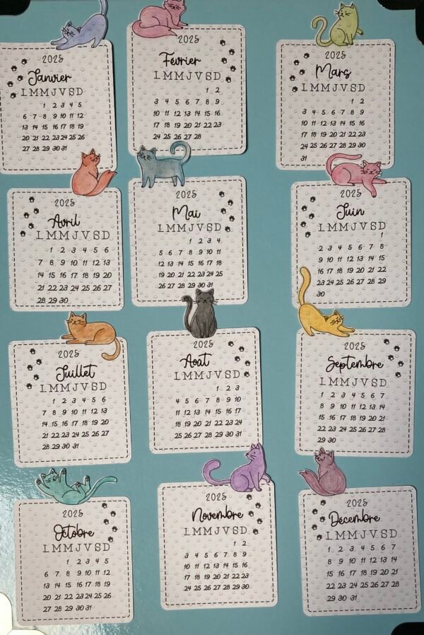 Calendrier 2025 « Chat en couleur ». – Image 2