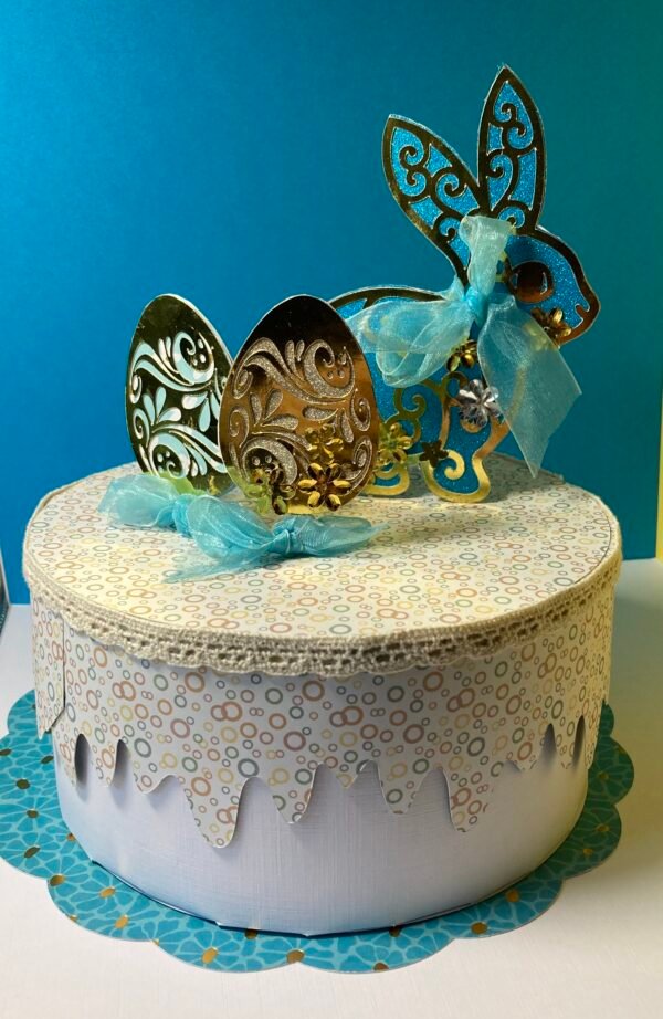 Décoration pour gâteau lapin bleu . Cake topper