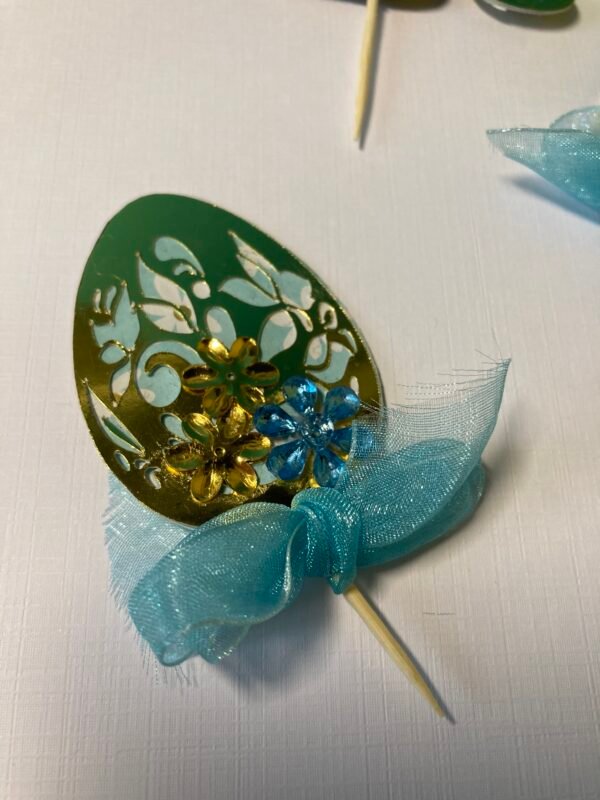 Décoration pour gâteau lapin bleu . Cake topper – Image 3