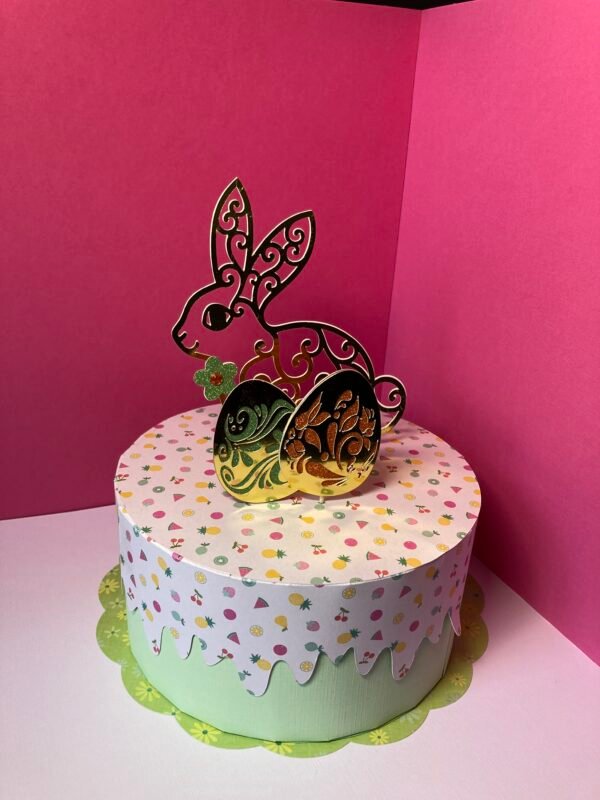 Décoration pour gâteau lapin doré. Cake topper. – Image 4