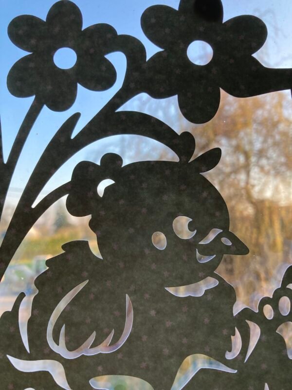 Lapin et poussin  décoration fenêtre – Image 3