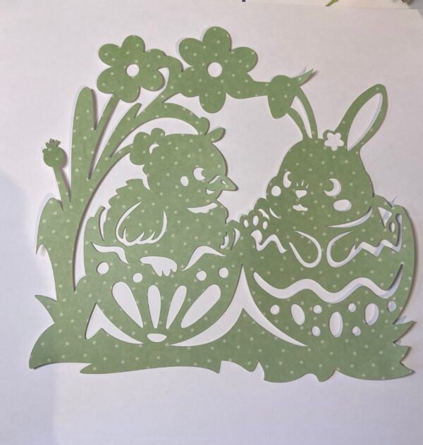 Lapin et poussin  décoration fenêtre