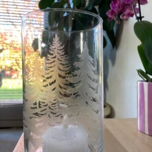 Photophore thème cerf et forêt